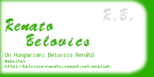 renato belovics business card